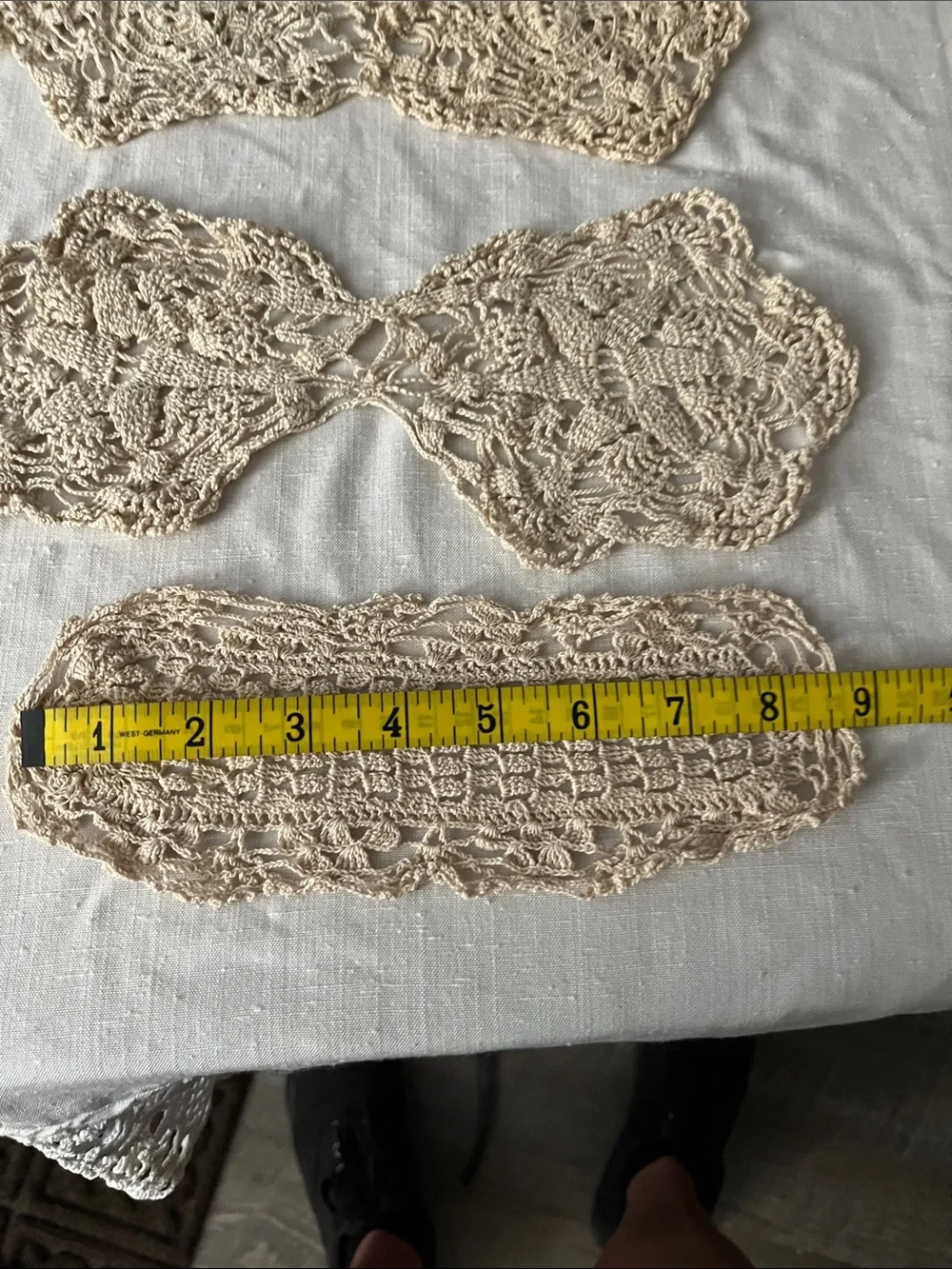 Hand Crafted Crochet Lace Accent Set - Neutral Cream